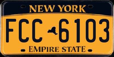NY license plate FCC6103