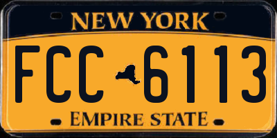 NY license plate FCC6113
