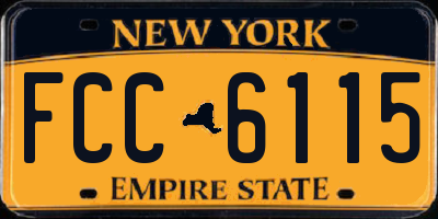 NY license plate FCC6115