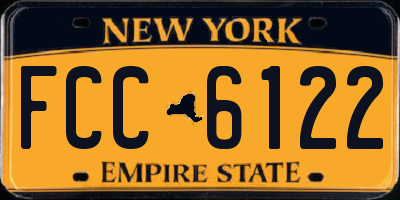 NY license plate FCC6122