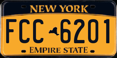 NY license plate FCC6201