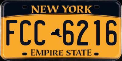 NY license plate FCC6216