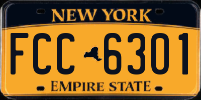 NY license plate FCC6301