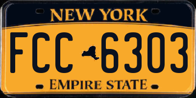 NY license plate FCC6303