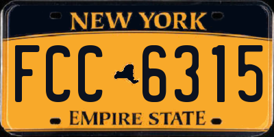 NY license plate FCC6315