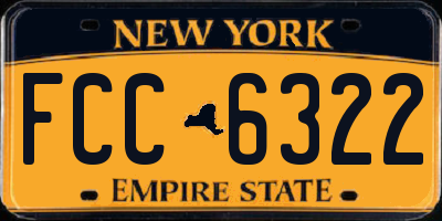 NY license plate FCC6322