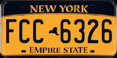 NY license plate FCC6326