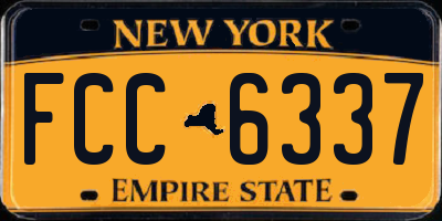 NY license plate FCC6337