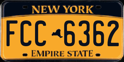 NY license plate FCC6362