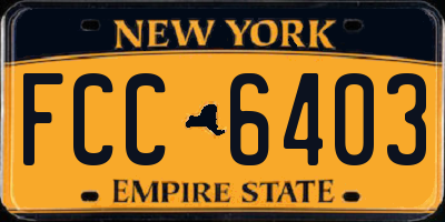 NY license plate FCC6403