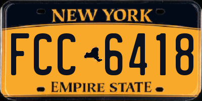 NY license plate FCC6418