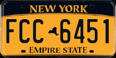 NY license plate FCC6451