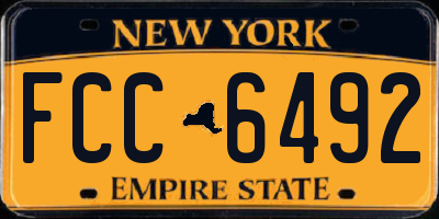 NY license plate FCC6492