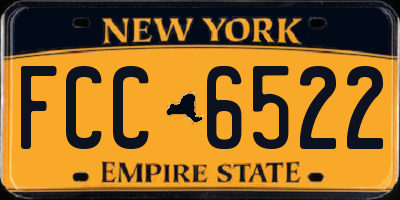 NY license plate FCC6522