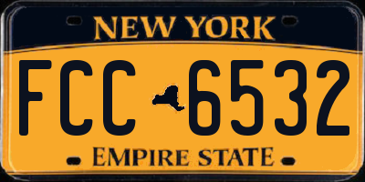 NY license plate FCC6532