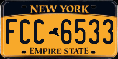 NY license plate FCC6533