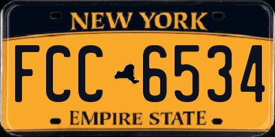 NY license plate FCC6534