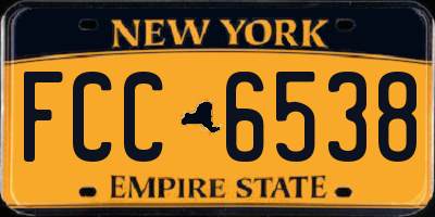 NY license plate FCC6538