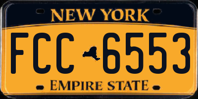 NY license plate FCC6553