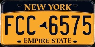 NY license plate FCC6575