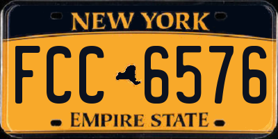 NY license plate FCC6576