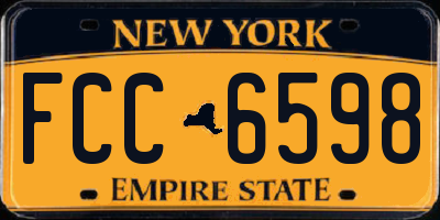 NY license plate FCC6598
