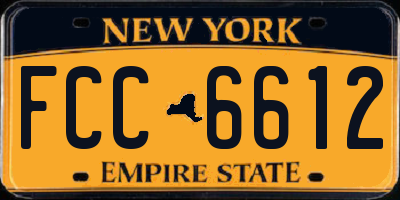 NY license plate FCC6612