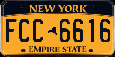 NY license plate FCC6616