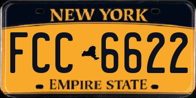 NY license plate FCC6622