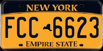 NY license plate FCC6623