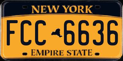 NY license plate FCC6636