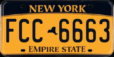 NY license plate FCC6663