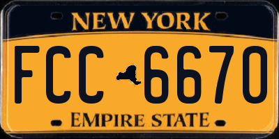 NY license plate FCC6670