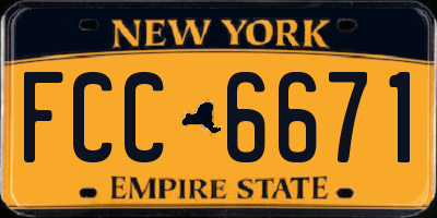 NY license plate FCC6671