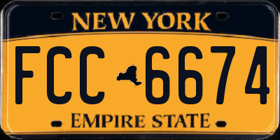 NY license plate FCC6674