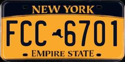 NY license plate FCC6701