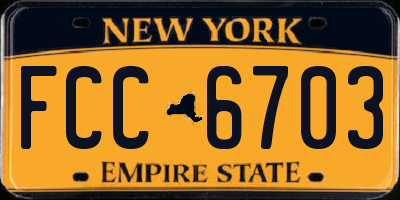 NY license plate FCC6703