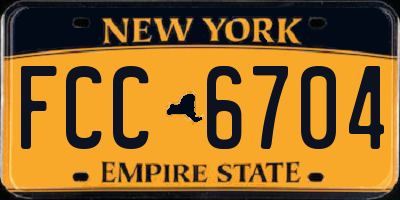 NY license plate FCC6704