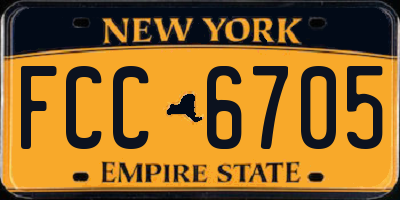 NY license plate FCC6705