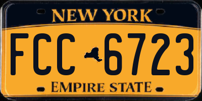 NY license plate FCC6723