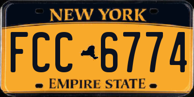 NY license plate FCC6774
