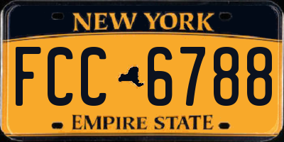NY license plate FCC6788