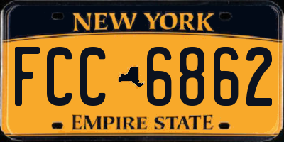 NY license plate FCC6862