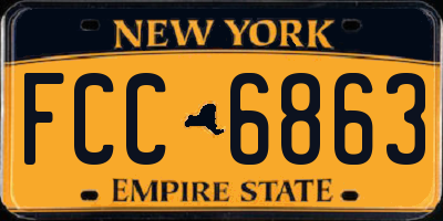 NY license plate FCC6863