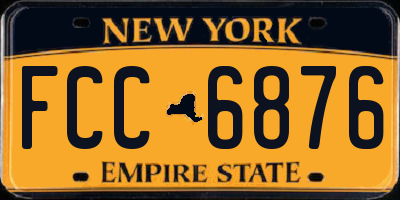 NY license plate FCC6876