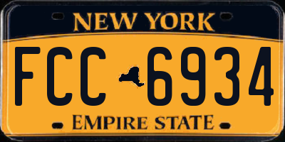 NY license plate FCC6934