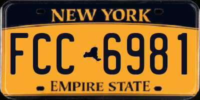 NY license plate FCC6981