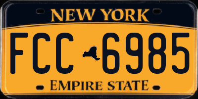 NY license plate FCC6985
