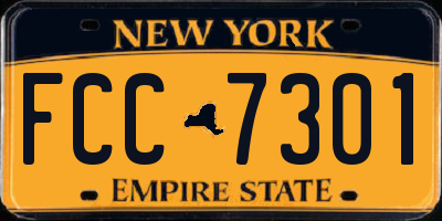 NY license plate FCC7301