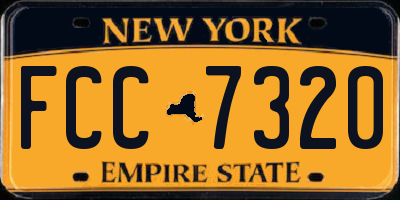 NY license plate FCC7320